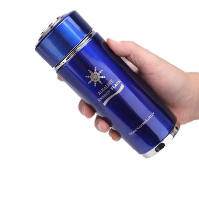 Water Glass, Stainless Water Bottle Portable Nano Balance Bio Energy Lonizer Cup Flask Portable Water Filter for Hiking, Camping(Blue)