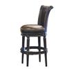 45" Walnut Brown Contemporary Upholstered Swivel Bar Stool view 1