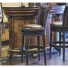 45" Walnut Brown Contemporary Upholstered Swivel Bar Stool view 2