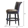 45" Walnut Brown Contemporary Upholstered Swivel Bar Stool view 3