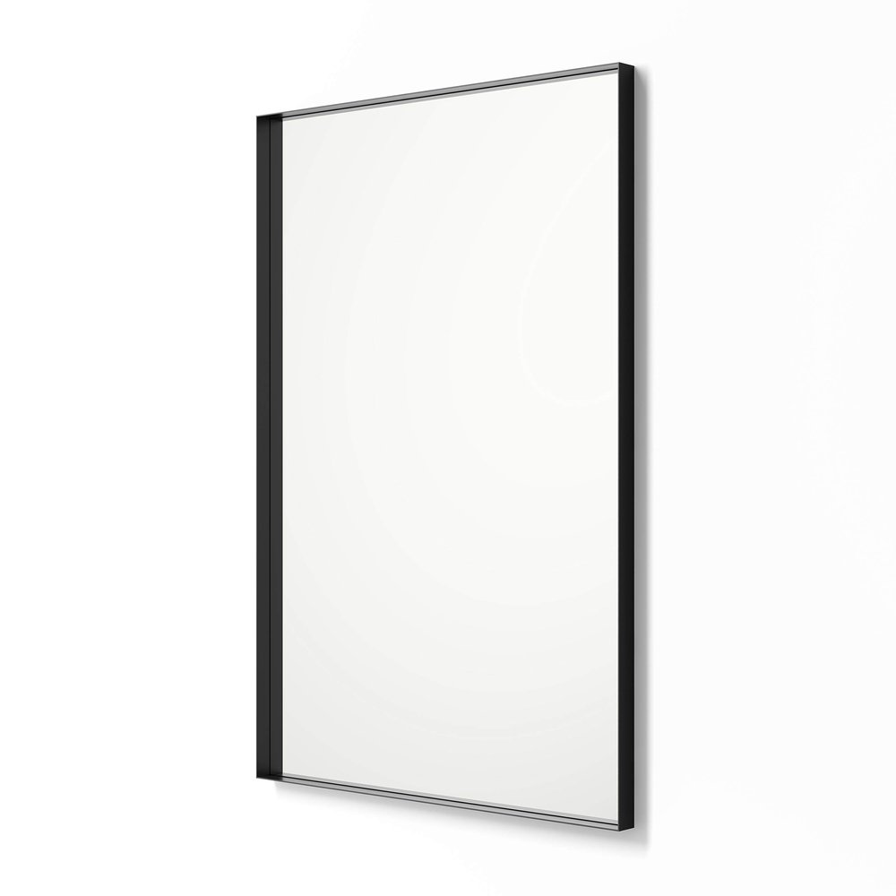 Better Bevel 24" x 36" Rectangle Framed Mirror | Bathroom Wall Mirror | Made in USA | Steel Frame, Black Finish