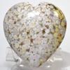 65mm King Cobra Jasper Puffy Heart Multicolor Natural Orbicular Orbs Mineral Sparkling Crystal Polished Gemstone - India + Acrylic Display Stand view 3