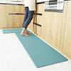 Anti Fatigue Kitchen Mat Diamond Weave Non-Skid Faux Leather Waterproof Rugs (S, Blue) view 3