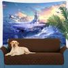 Aircraft Carrier Warship Tapestry World War II Military Theme Army Fan Tapestry Wall Mount for Bedroom Living Room Dorm Room 80X60 Inches GTQQUH31 view 4