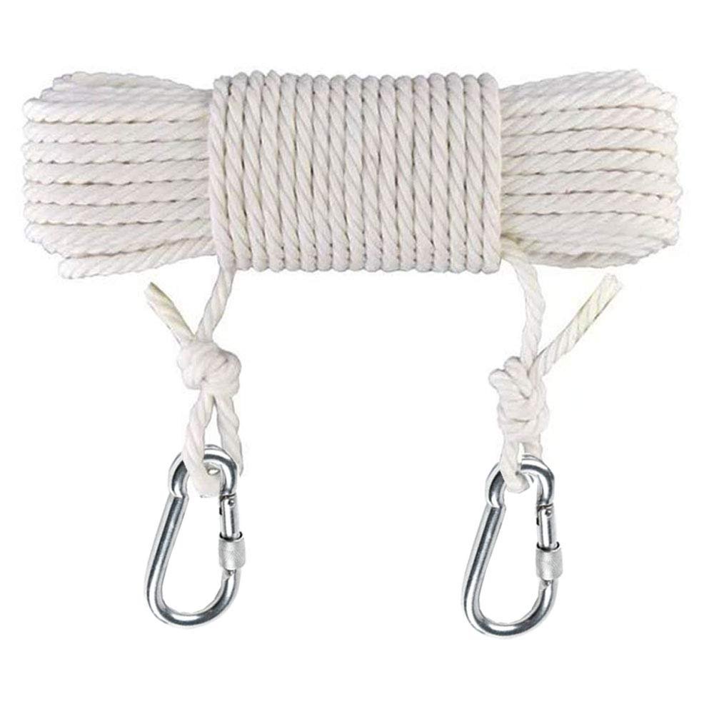 50 Ft Clothesline Long Clothes Line, Cotton Clothesline Rope Laundry Line Rope Craft Drying Rope Adjustable forCamping Travel & Home Use DIY Rope as Candle Replacement Wick Laundry Line Dryer Rope