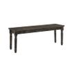 Benjara Transitional Style Rectangular Wooden Bench with Turned Legs, Brown view 1