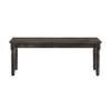 Benjara Transitional Style Rectangular Wooden Bench with Turned Legs, Brown view 3