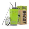 1987-93 Ford Mustang GT 5.0 Hatchback Beast 20 oz Stainless Steel Insulated Tumbler w/Lid, 2 Straws, Brush and Gift Box lime view 1