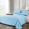 Elegant Comfort Luxury Soft Bed Sheets Dobby Stripe 1500 Premium Hotel Quality Microfiber Softness Wrinkle and Fade Resistant (6-Piece) Bedding Set, California King, Aqua Blue view 3