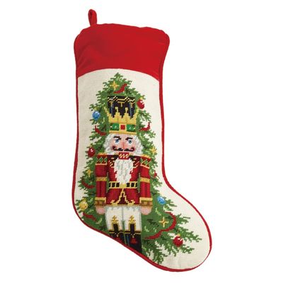 Peking Handicraft 31SJM10059MC Nutcracker Needlepoint Christmas Stocking, 18-inch High