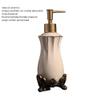 Ceramic Lotion Soap Dispenser with Pump for Bathroom and Kitchen Office, /Modern White Outline in Gold Base Pattern/Decorative Liquid Bottle view 2
