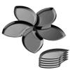 QIBORUN 5 Sets Stainless Steel Trinket Tray,Bathroom Sink Vanity Trays Towel Storage Dish Plate Tea Fruit Trays Cosmetics Jewelry Plate Jewelry Organizer Flower Pattern-Black view 1