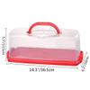 2 Pack Plastic Rectangular Loaf Cake Storage Container,Bread Keeper for Carrying and Storing Banana Bread,Pumpkin Bread (Red) view 2