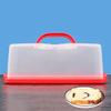 2 Pack Plastic Rectangular Loaf Cake Storage Container,Bread Keeper for Carrying and Storing Banana Bread,Pumpkin Bread (Red) view 3