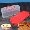 2 Pack Plastic Rectangular Loaf Cake Storage Container,Bread Keeper for Carrying and Storing Banana Bread,Pumpkin Bread (Red) view 4