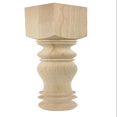 Highland Manor Wood Products Bedford Dining Table Leg - 29" Tall x 3 1/2" Wide - Unfinished Wooden Leg for Kitchen Dining Tables, Classic Home Decor, or Desks (Hard Maple) (1 Leg)