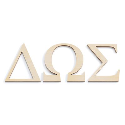 2-18 inch Tall (1/4" Thick) (3 Letters) Greek Wood Letters Wooden Alphabet Wall Hanging Paddle Decor Sorority Fraternity House Unfinished Laser Cutout Custom