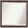 Amanti Art Brown Bathroom Mirror for Over Sink, 27x39 Wildwood Brown Narrow Rectangle Vanity Mirror, Large Country Rustic Frame, Hangs Horizonally and Vertically, Bathroom Wall Decor, Beveled Edge view 1
