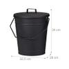 Relaxdays Ash Bucket with Lid, 12l, Charcoal Bin with Handle, Round, Fireplace/Stove/Barbecue, HWD: 34x32.5x28 cm, Black, Steel view 4