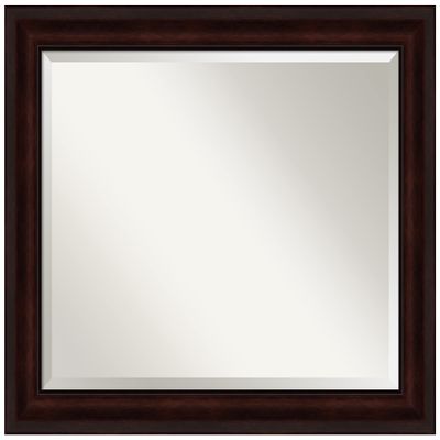 Amanti Art Brown Bathroom Mirror for Over Sink, 27x33 Coffee Bean Brown Rectangle Vanity Mirror, Large Casual Frame, Hangs Horizonally and Vertically, Bathroom Wall Decor, Beveled Edge