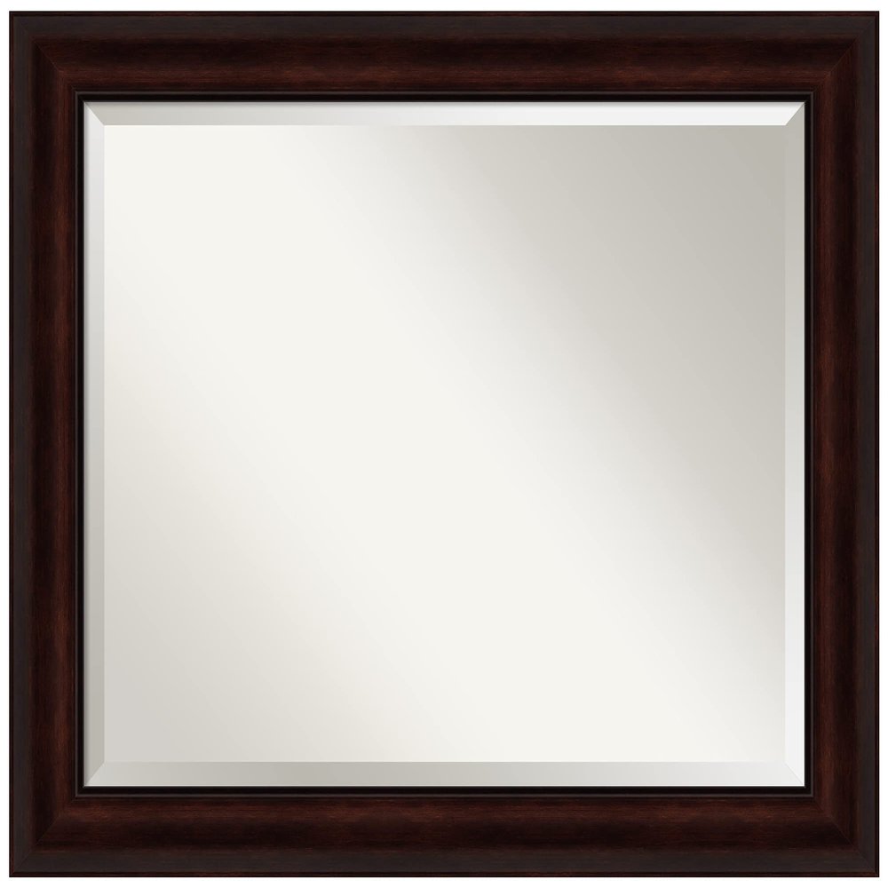 Amanti Art Brown Bathroom Mirror for Over Sink, 27x33 Coffee Bean Brown Rectangle Vanity Mirror, Large Casual Frame, Hangs Horizonally and Vertically, Bathroom Wall Decor, Beveled Edge