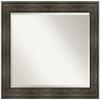 Amanti Art Brown Bathroom Mirror for Over Sink, 28x34 Rail Rustic Char Rectangle Vanity Mirror, Large Country Rustic Frame, Hangs Horizonally and Vertically, Bathroom Wall Decor, Beveled Edge view 1
