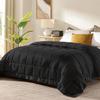 downluxe King Size Blanket with Satin Trim, Lightweight Down Alternative King Blanket for All Season, Machine Washable (Black, 108 x 90 Inch) view 1