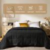 downluxe King Size Blanket with Satin Trim, Lightweight Down Alternative King Blanket for All Season, Machine Washable (Black, 108 x 90 Inch) view 2