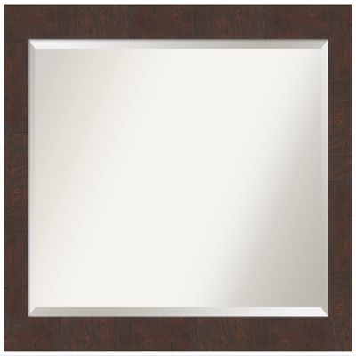 Amanti Art Brown Bathroom Mirror for Over Sink, 29x41 Wildwood Brown Rectangle Vanity Mirror, Large Country Rustic Frame, Hangs Horizonally and Vertically, Bathroom Wall Decor, Beveled Edge