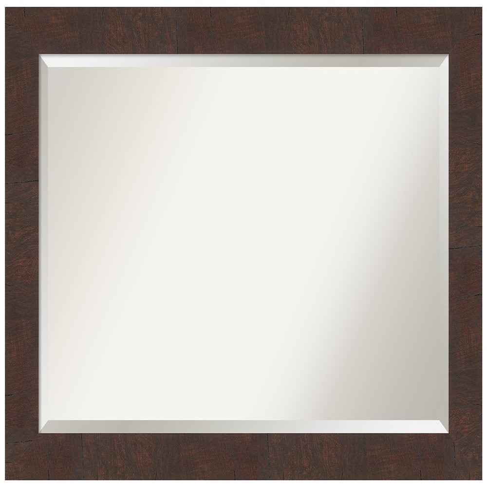 Amanti Art Brown Bathroom Mirror for Over Sink, 29x41 Wildwood Brown Rectangle Vanity Mirror, Large Country Rustic Frame, Hangs Horizonally and Vertically, Bathroom Wall Decor, Beveled Edge