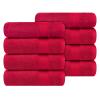 Ample Decor Hand Towel 18 X 28 Inch Pack of 8 600 GSM 100% Cotton, Soft Absorbent Premium Quality, for Hotel, Bathroom, Spa, Gym - Red view 1