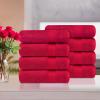 Ample Decor Hand Towel 18 X 28 Inch Pack of 8 600 GSM 100% Cotton, Soft Absorbent Premium Quality, for Hotel, Bathroom, Spa, Gym - Red view 2