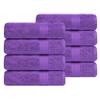 Ample Decor Hand Towel 18 X 28 Inch Pack of 8 600 GSM 100% Cotton, Soft Absorbent Thick Durable Premium Quality, for Hotel, Bathroom, Spa, Daily Use, Gym - Machine Washable - Purple