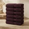 Ample Decor Bathroom Hand Towel 18 X 28 Inch 600 GSM 100% Cotton, Soft Absorbent - 6 Pcs Brown view 2