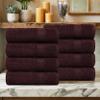 Ample Decor Bathroom Hand Towels 18 X 28 Inch 600 GSM 100% Cotton, Soft Absorbent - 8 Pcs Brown view 2