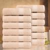 Ample Decor Hand Towel 18 X 28 Inch Pack of 12 600 GSM 100% Cotton, Soft Absorbent Thick Durable Premium Quality, for Hotel, Bathroom, Spa, Daily Use, Gym - Machine Washable - Beige view 2