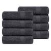 Ample Decor Hand Towel 18 X 28 Inch Pack of 8 600 GSM 100% Cotton,Oeko Tex Certified Soft Absorbent Thick Durable Premium Quality, for Hotel, Bathroom, Spa, Daily Use,Gym -Machine Washable -Grey view 1