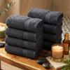 Ample Decor Hand Towel 18 X 28 Inch Pack of 8 600 GSM 100% Cotton,Oeko Tex Certified Soft Absorbent Thick Durable Premium Quality, for Hotel, Bathroom, Spa, Daily Use,Gym -Machine Washable -Grey view 2