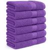 Ample Decor Bathroom Hand Towels 18 X 28 Inch 600 GSM 100% Cotton, Soft Absorbent - 6 Pcs Purple view 1