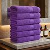 Ample Decor Bathroom Hand Towels 18 X 28 Inch 600 GSM 100% Cotton, Soft Absorbent - 6 Pcs Purple view 2