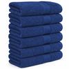 Ample Decor Hand Towel 18 X 28 Inch 600 GSM 100% Cotton, Soft Absorbent Hand Towels - Set of 6 - Navy Blue view 1