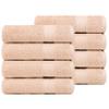 Ample Decor Hand Towel 18 X 28 Inch Pack of 8 600 GSM 100% Cotton,Oeko Tex Certified Soft Absorbent Thick Durable Premium Quality, for Hotel, Bathroom, Spa, Daily Use,Gym-Machine Washable-Beige view 1