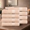 Ample Decor Hand Towel 18 X 28 Inch Pack of 8 600 GSM 100% Cotton,Oeko Tex Certified Soft Absorbent Thick Durable Premium Quality, for Hotel, Bathroom, Spa, Daily Use,Gym-Machine Washable-Beige view 2