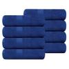 Ample Decor Hand Towel 18 X 28 Inch Set of 8 600 GSM 100% Cotton, Soft Absorbent Thick Durable Premium Quality, for Hotel, Bathroom, Spa, Daily Use, Gym - Navy Blue