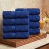 Ample Decor Hand Towel 18 X 28 Inch Set of 8 600 GSM 100% Cotton, Soft Absorbent Thick Durable Premium Quality, for Hotel, Bathroom, Spa, Daily Use, Gym - Navy Blue view 2