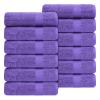 Ample Decor Hand Towel 18 X 28 Inch Pack of 12 600 GSM 100% Cotton, Oeko Tex Certified Soft Absorbent Thick Durable Premium Quality, for Hotel, Bathroom, Spa, Gym - Machine Washable - Purple view 1