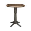 IC International Concepts 36" Round Top Pedestal Table - 40.9" H, Hickory/Washed Coal view 1