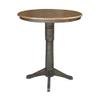 IC International Concepts 36" Round Top Pedestal Table - 40.9" H, Hickory/Washed Coal view 3