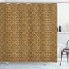 Ambesonne Retro Shower Curtain, Antique Victorian Floral Patterns in Modern Graphic Print Old Fashioned Art, Cloth Fabric Bathroom Decor Set with Hooks, 69" W x 75" L, Taupe and Caramel view 1