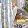 Society6 Shower Curtain - Bathroom Decor by 83 Oranges - Extra Long Fabric Shower Curtains for Bathroom, 71" x 74", Leaves and Tiles view 4